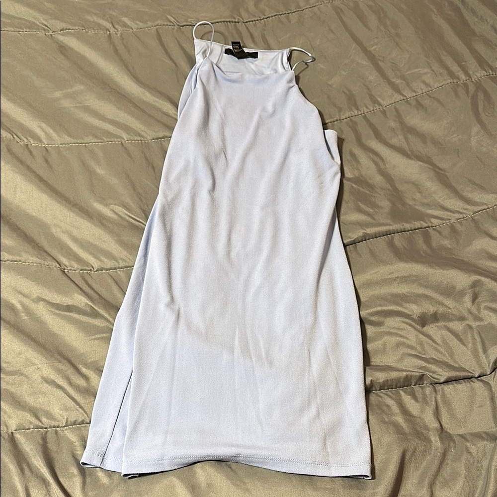 Elegant Light Blue Sleeveless Dress